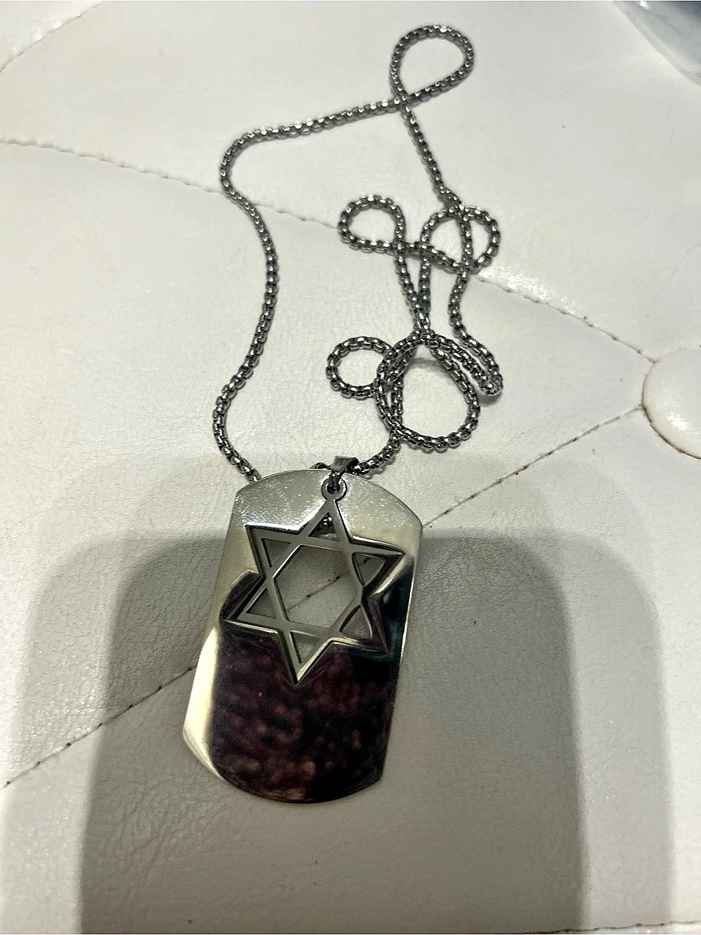 Star Pendant Necklace in Black & Silver